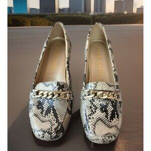 Anne Klein iflex Cream Snake Embossed Valisity Women’s Loafers Size 8.5 M